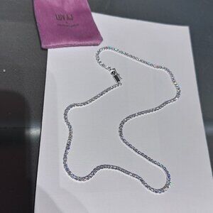 💎 LUV AJ x Alyssa Lynch Prong-Set Silver Tennis Necklace – Total Showstopper!